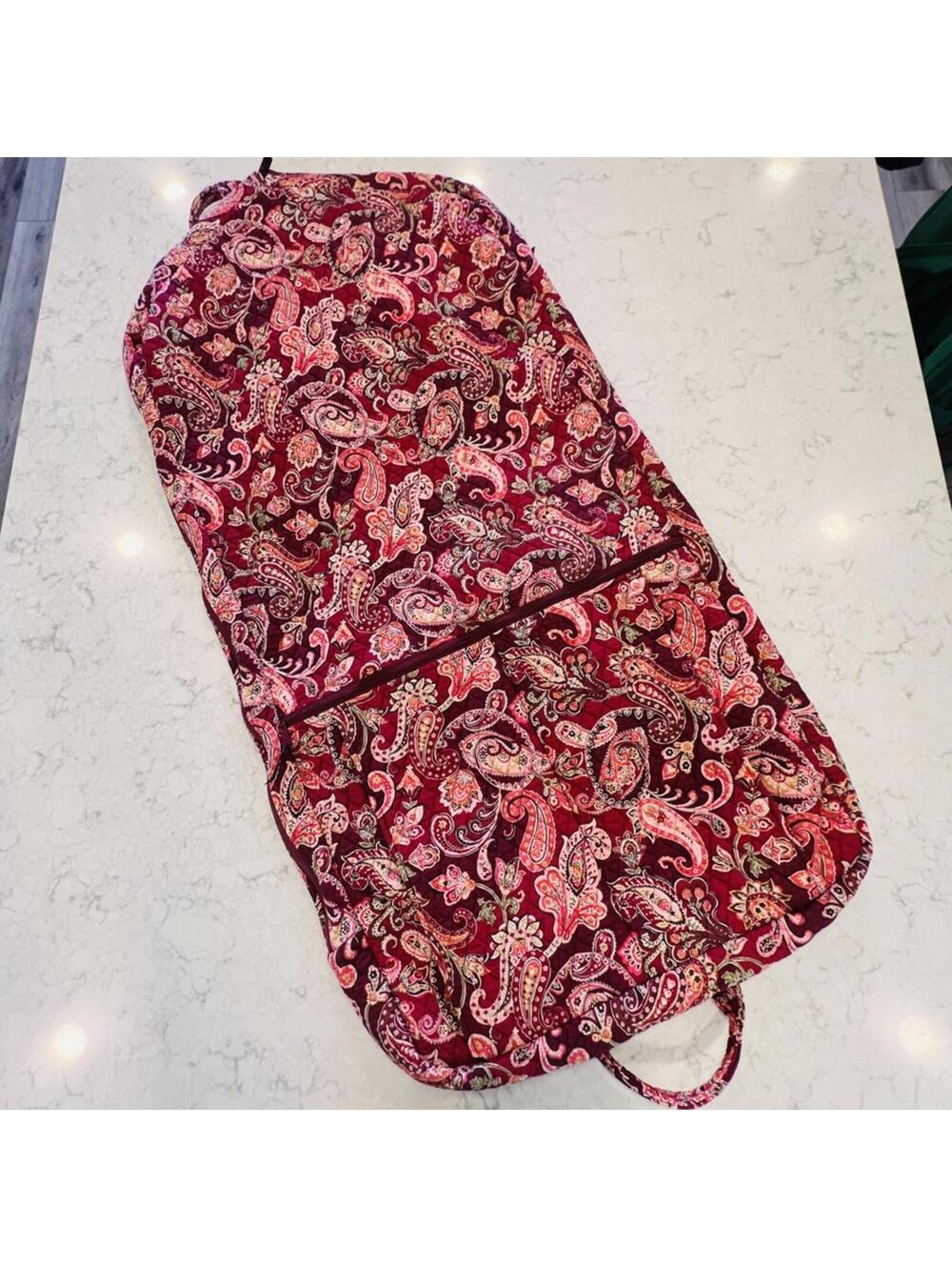 Vera Bradley Piccadilly Plum Large Quilted Garment Bag Travel Luggage Paisley - Picture 5 of 6